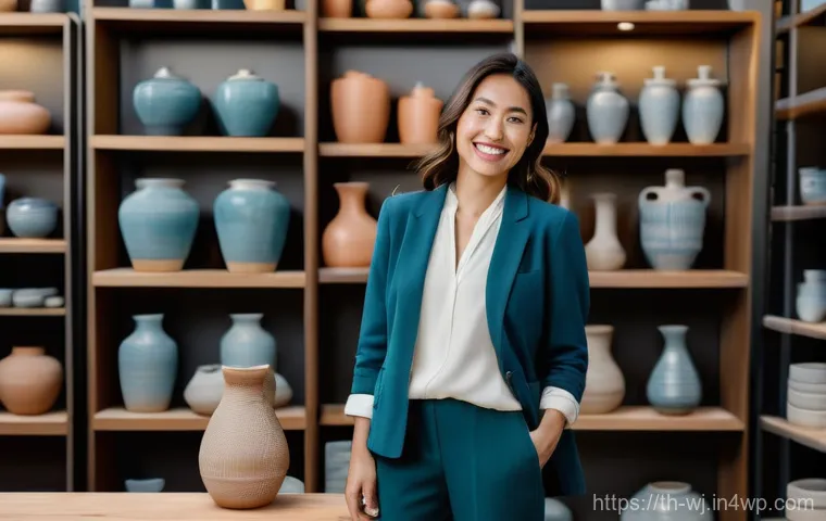 브랜드 스토리텔링의 혁신적 접근법 - A warmly lit, cozy cafe interior. A female customer, casually dressed in stylish but modest attire (...