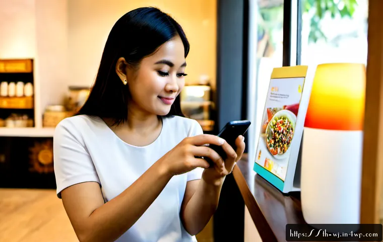 Home 17 브랜드 스토리텔링의 성공을 위한 실전 기술 - Photorealistic Thai small-business owner in a warm modern Bangkok café, thoughtfully arranging handc...